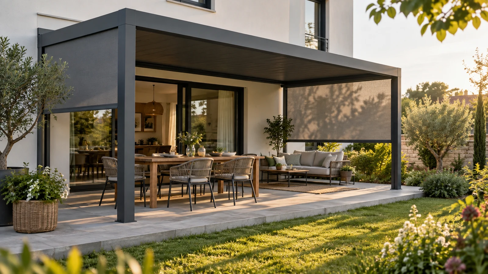 Store ZIP pour pergola : protection solaire, vent et intimité