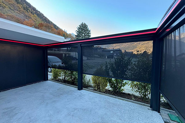 Pergola bioclimatique toit rétractable adossée Pergola bioclimatique toit rétractable adossée