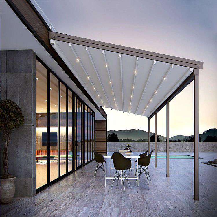 Pergola toit toile rétractable adossée Pergola toit toile rétractable adossée